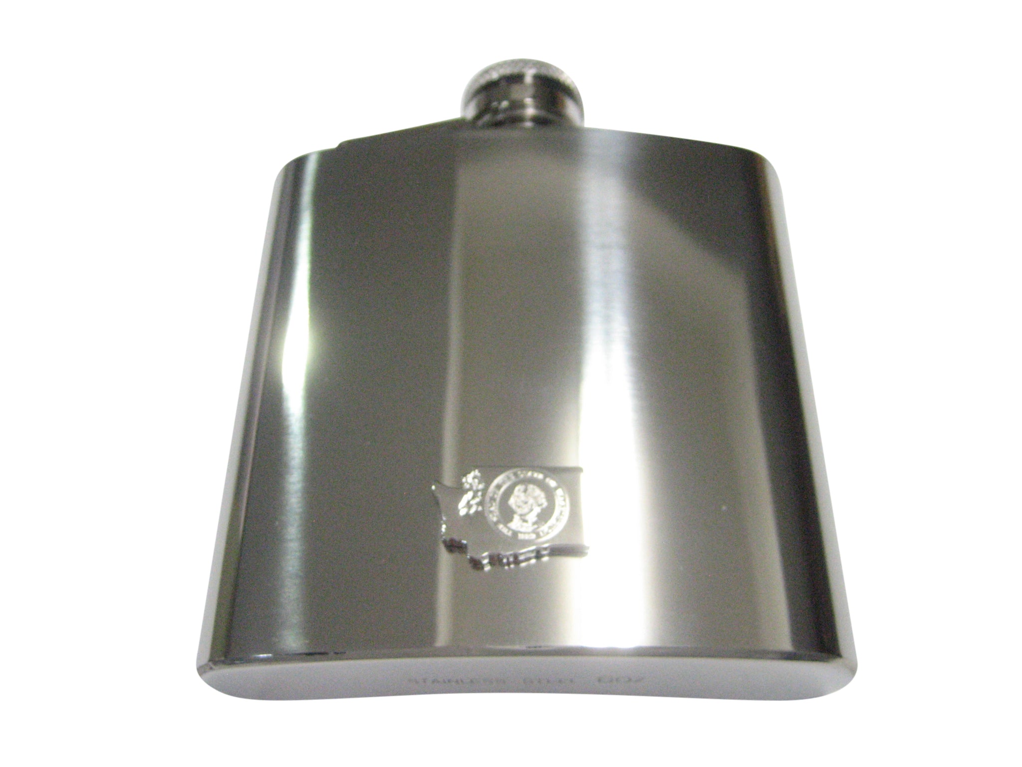 Washington State Map Shape and Flag Design 6oz Flask