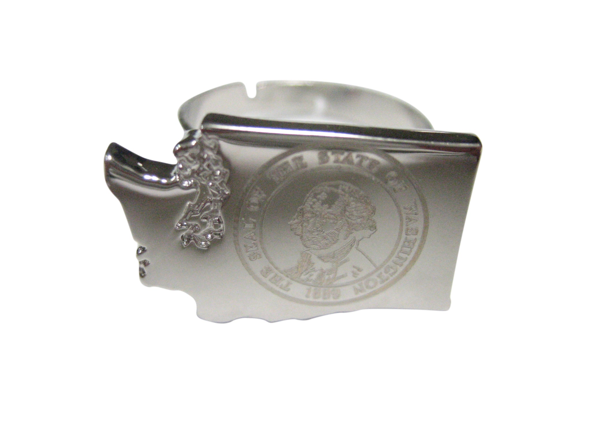 Washington State Map Shape and Flag Design Adjustable Size Fashion Ring