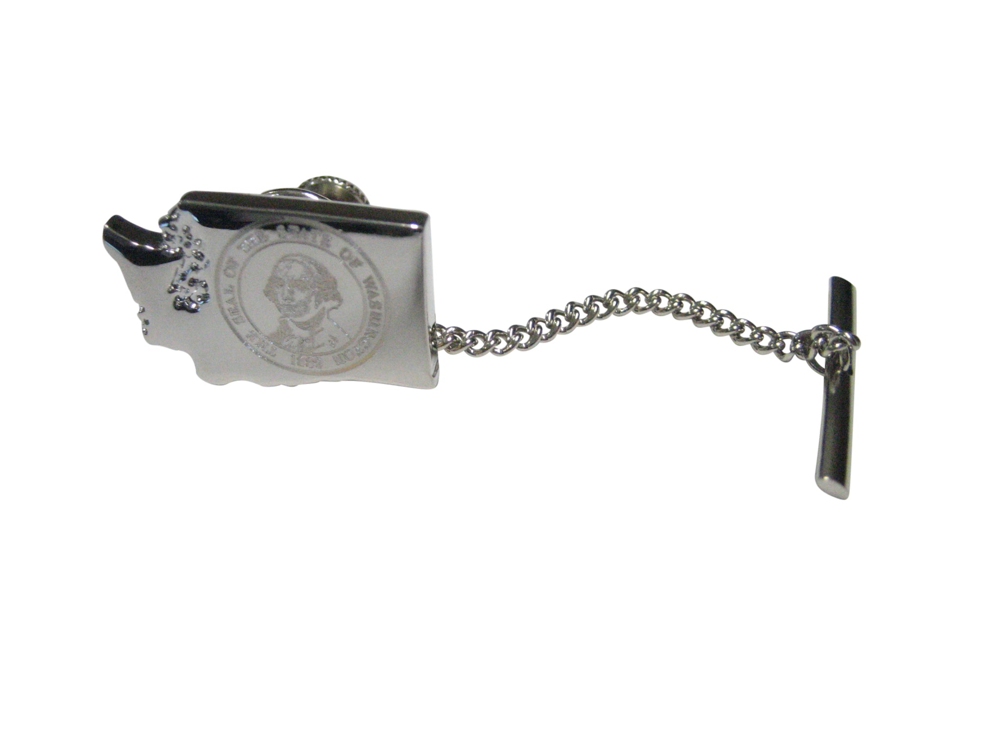 Washington State Map Shape and Flag Design Tie Tack