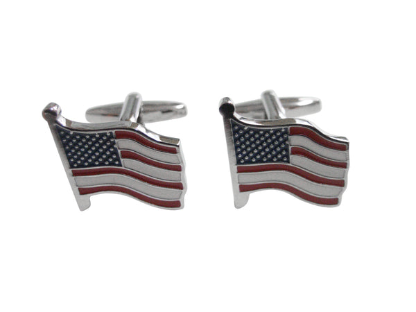 Waving USA American Flag Cufflinks
