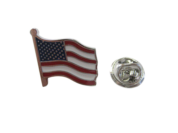 Waving USA American Flag Lapel Pin
