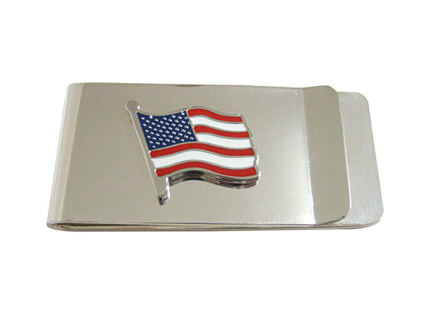 Waving USA American Flag Money Clip