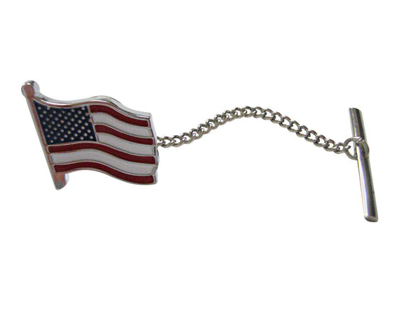 Waving USA American Flag Tie Tack
