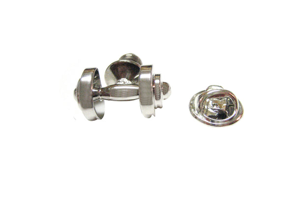 Weightlifting Dumbbell with Flat Back Lapel Pin