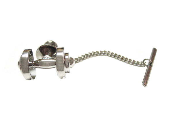 Weightlifting Dumbbell with Flat Back Tie Tack