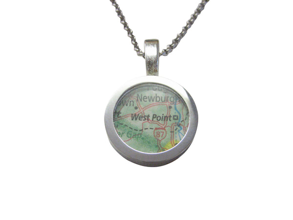 West Point Military Academy Map Pendant Necklace