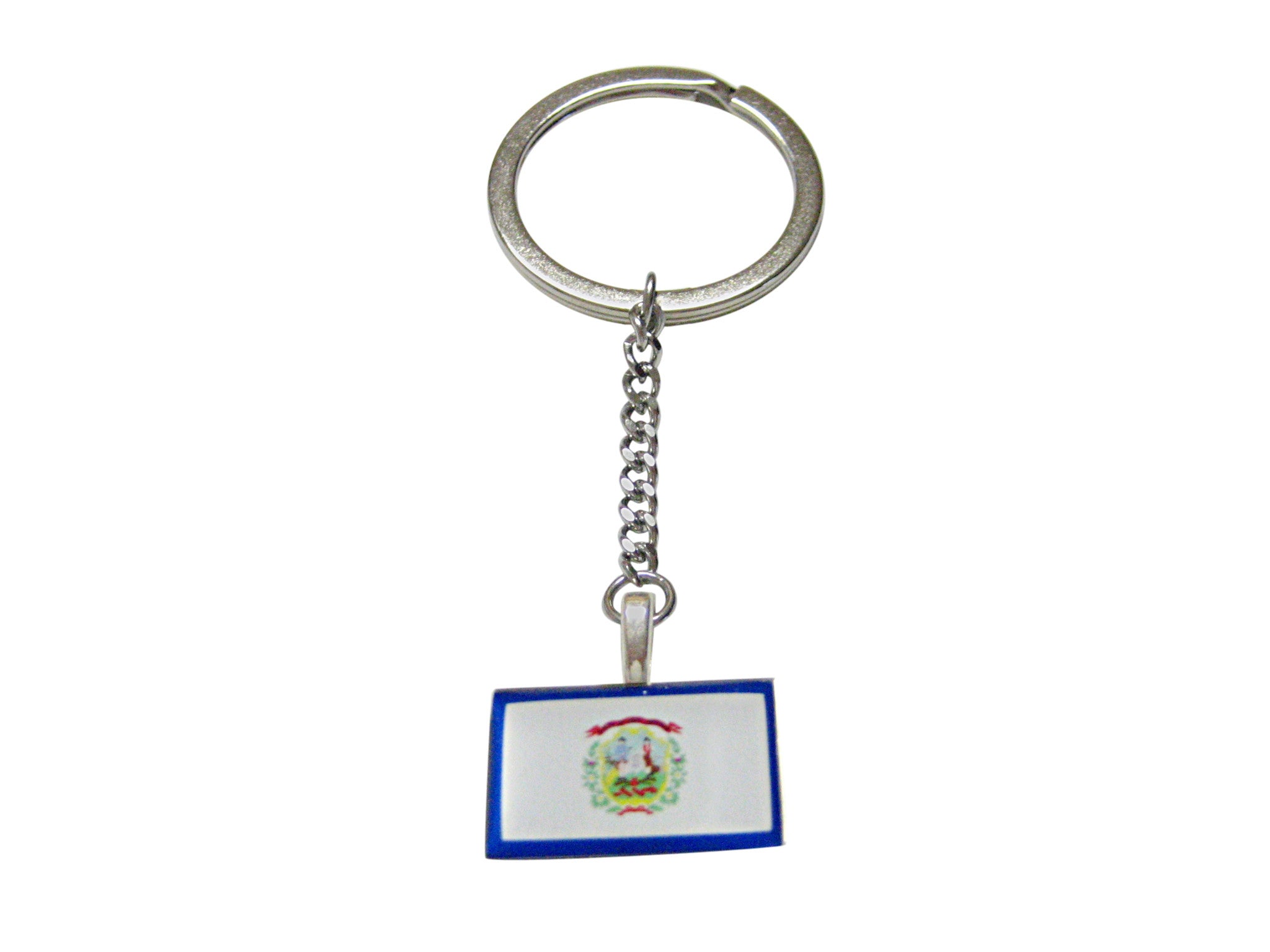 West Virginia State Flag Pendant Keychain