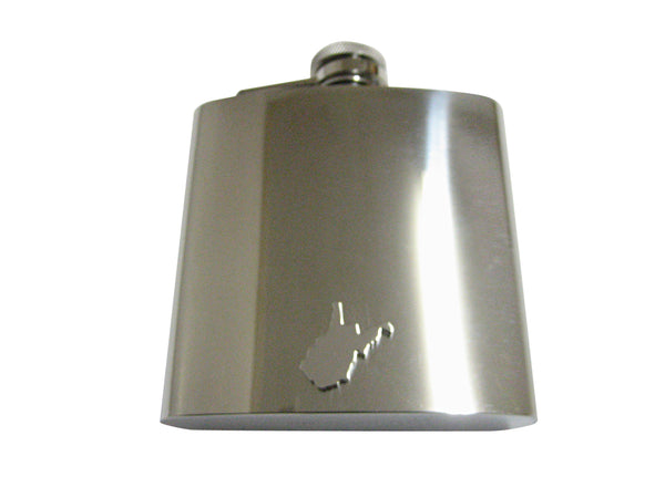 West Virginia State Map Shape 6oz Flask