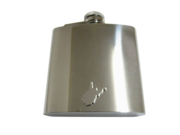 West Virginia State Map Shape 6 Oz. Stainless Steel Flask