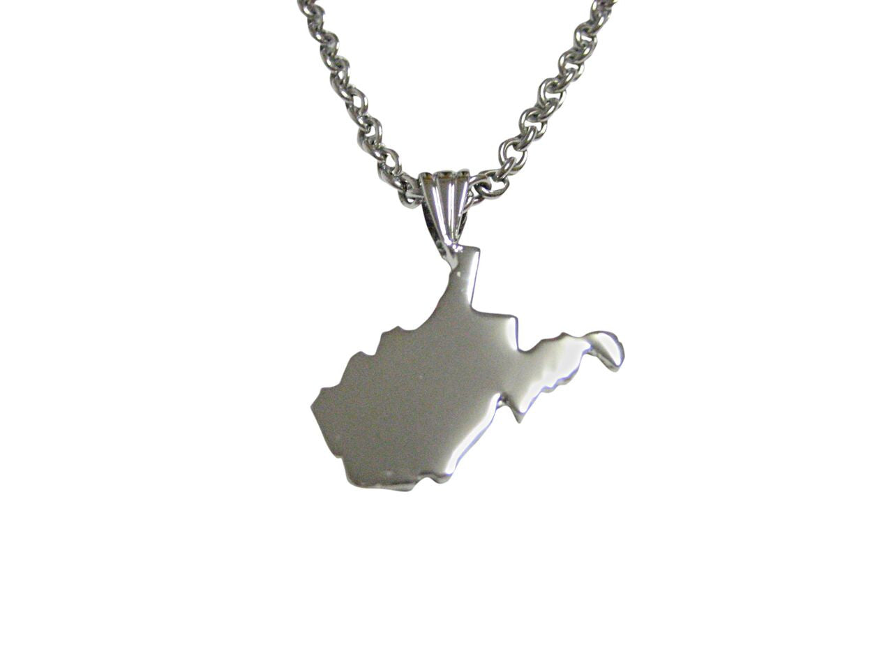 West Virginia State Map Shape Pendant Necklace