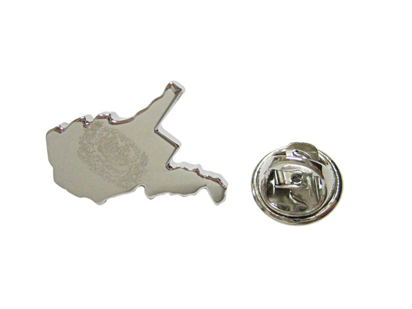 West Virginia State Map Shape and Flag Design Lapel Pin
