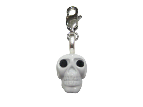 White Skull Head Pendant Zipper Pull Charm
