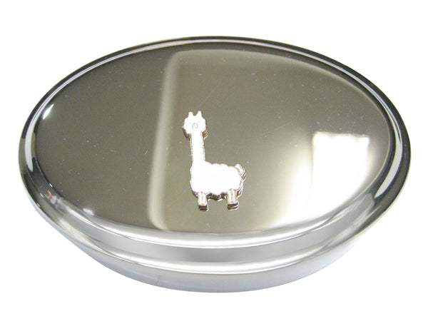 White Toned Alpaca Oval Trinket Jewelry Box