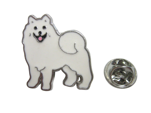 White Toned American Eskimo Eskies Dog Or Samoyed Sammy Dog Lapel Pin