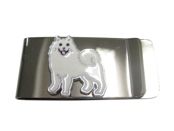 White Toned American Eskimo Eskies Dog Or Samoyed Sammy Dog Money Clip