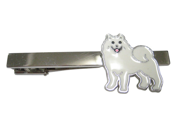 White Toned American Eskimo Eskies Dog Or Samoyed Sammy Dog Tie Clip