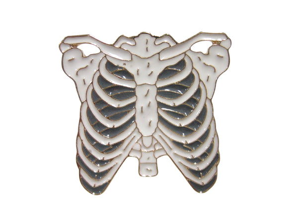 White Toned Anatomical Rib Cage Adjustable Size Fashion Ring