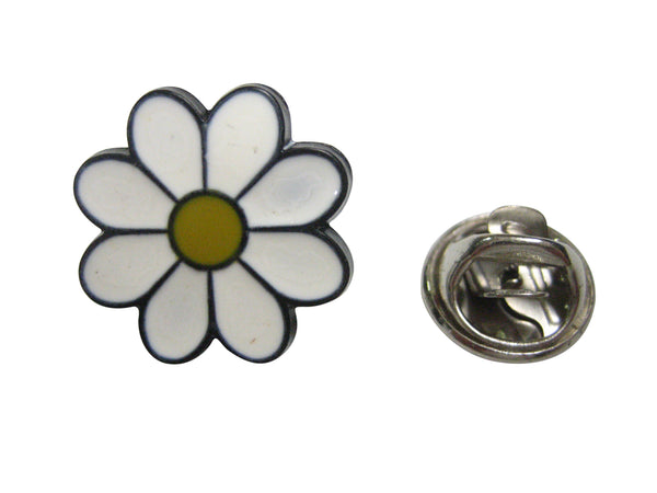 White Toned Daisy Flower Lapel Pin
