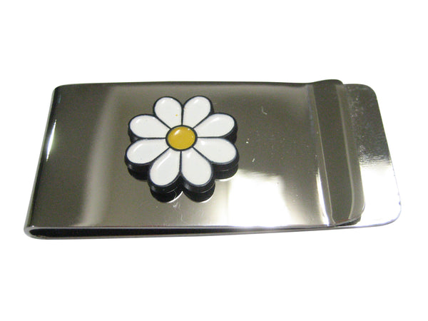 White Toned Daisy Flower Money Clip