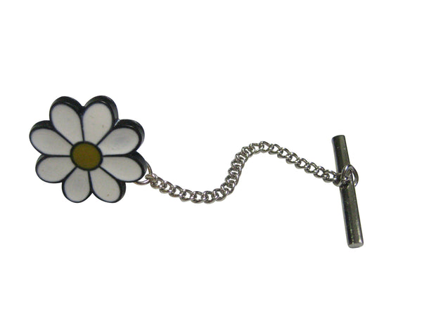 White Toned Daisy Flower Tie Tack