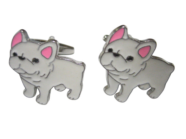 White Toned French Bulldog Cufflinks
