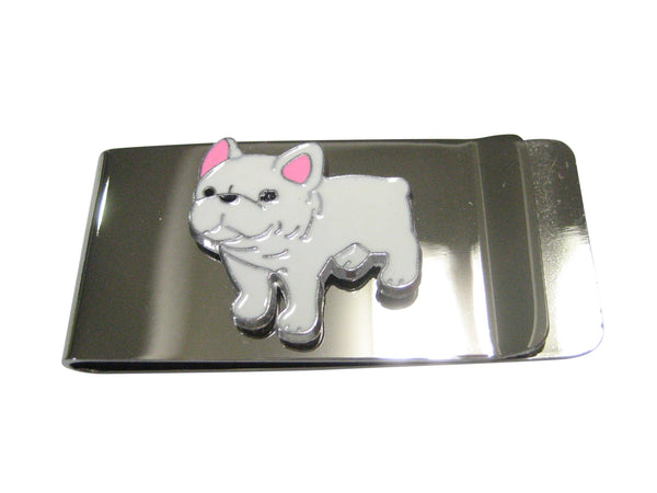 White Toned French Bulldog Money Clip