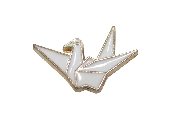 White Toned Origami Crane Bird Magnet