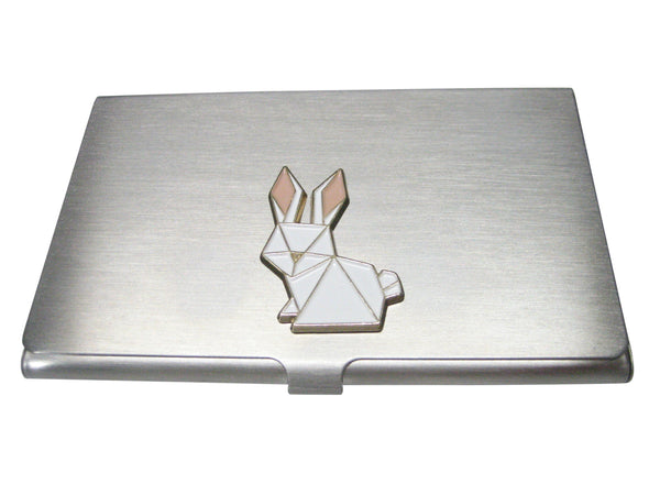 White Toned Origami Rabbit Hare Business Card Holder
