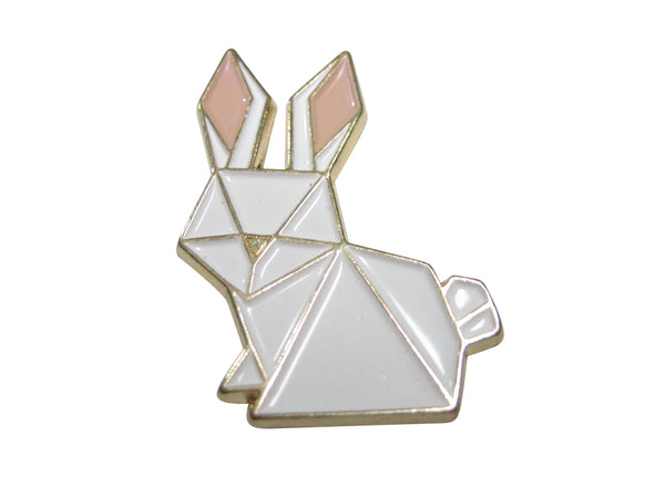 White Toned Origami Rabbit Hare Magnet