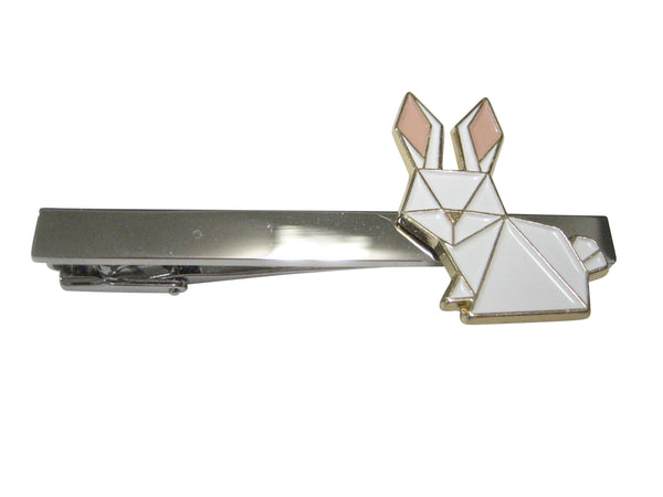 White Toned Origami Rabbit Hare Tie Clip
