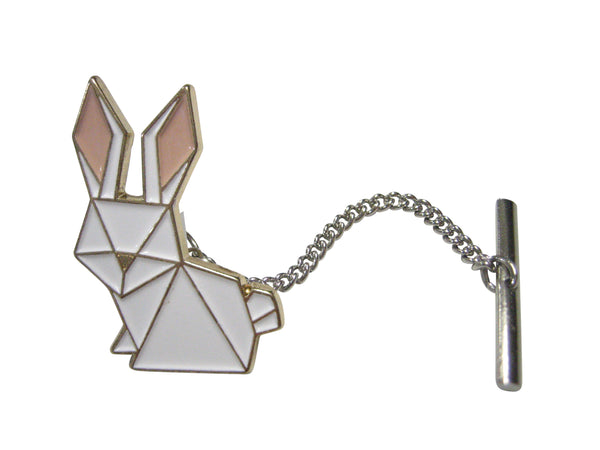 White Toned Origami Rabbit Hare Tie Tack