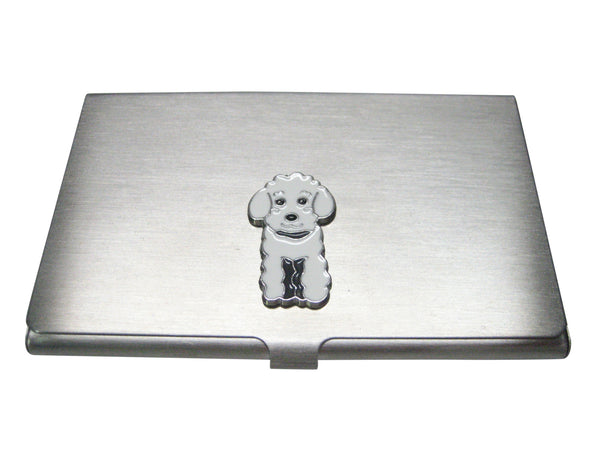 White Toned Poodle Dog Business Card Holder
