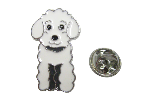 White Toned Poodle Dog Lapel Pin