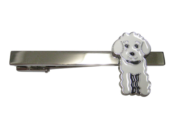 White Toned Poodle Dog Tie Clip