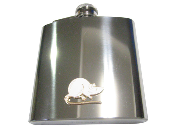 White Toned Rat 6oz Flask