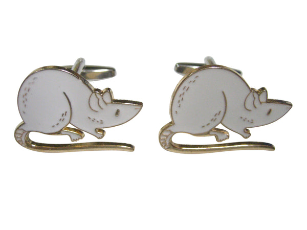 White Toned Rat Cufflinks