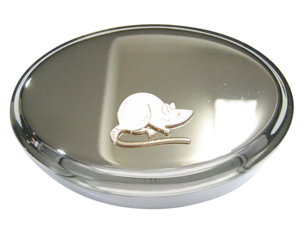 White Toned Rat Oval Trinket Jewelry Box