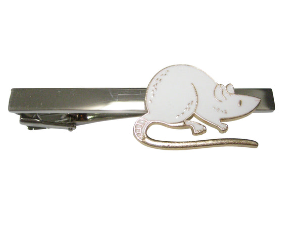 White Toned Rat Tie Clip