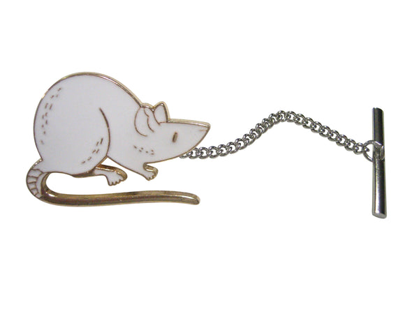 White Toned Rat Tie Tack
