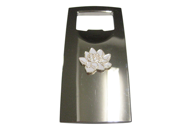 White Toned Sacred Lotus Water Lily Flower Bottle Opener