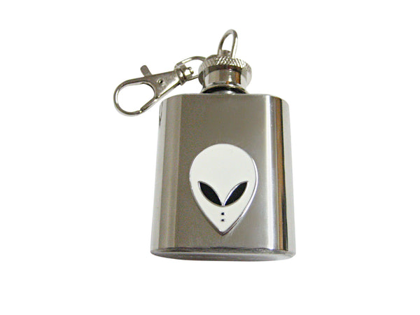 White Alien Head 1 Oz. Stainless Steel Key Chain Flask