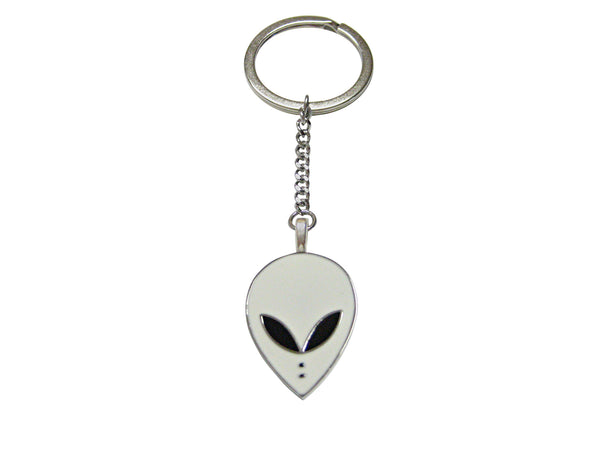 White Alien Head Pendant Keychain