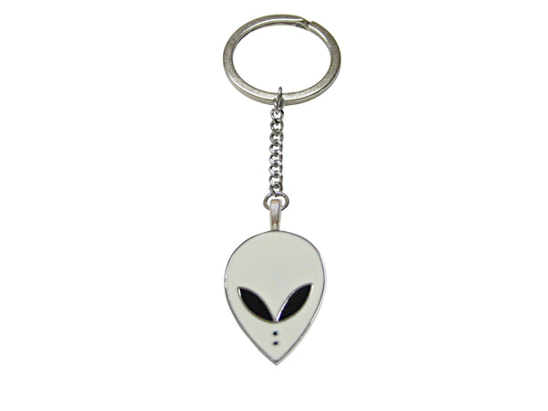 White Alien Head Pendant Keychain