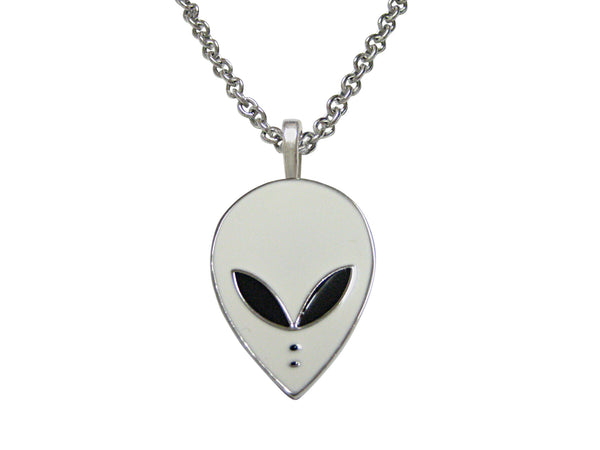 White Alien Head Pendant Necklace