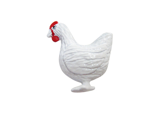 White Chicken Bird Magnet