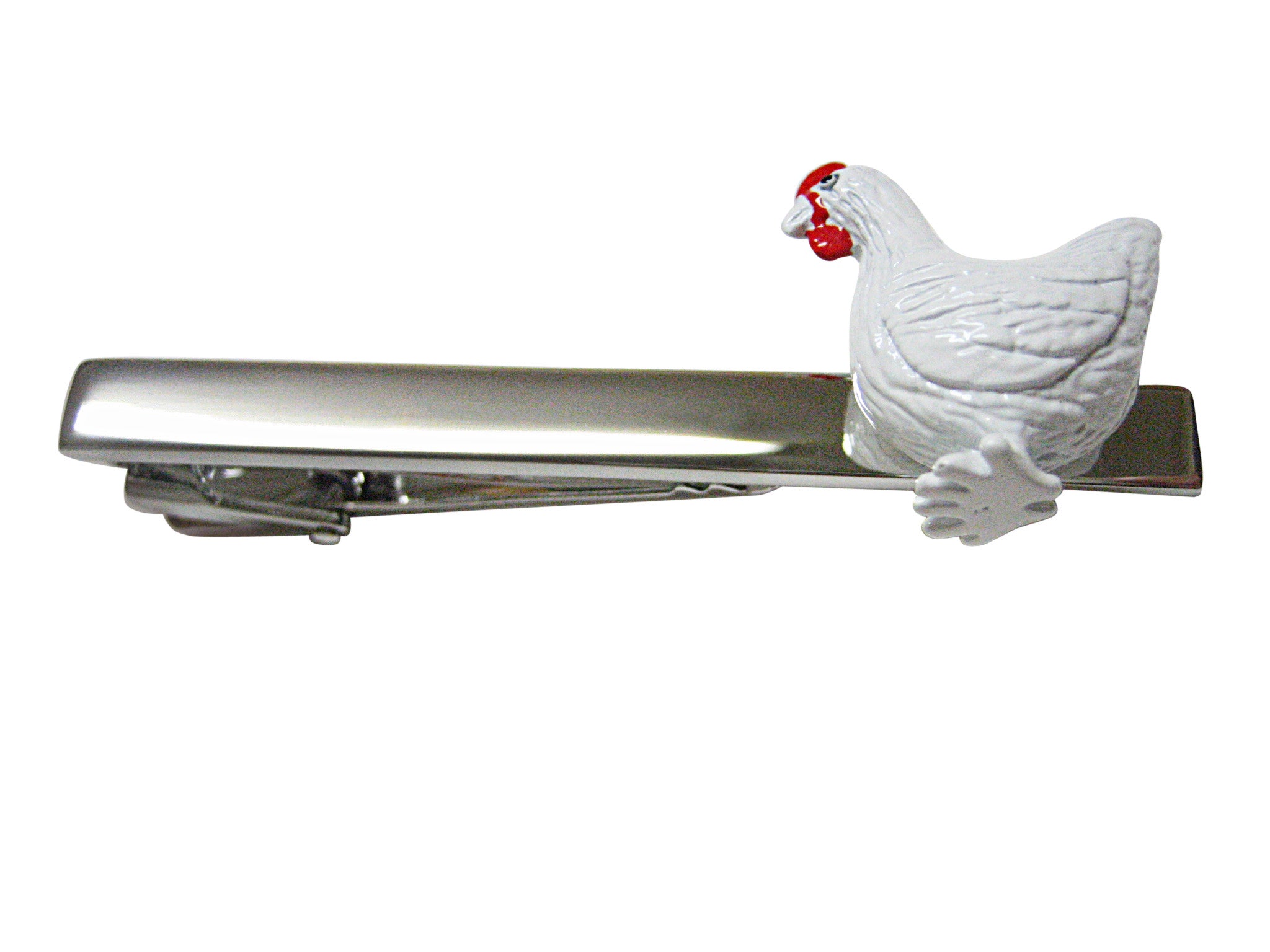 White Chicken Square Tie Clip