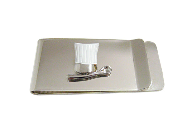 White Culinary Chef Hat and Spoon Money Clip