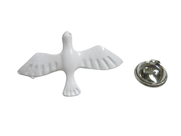 White Dove Bird Pendant Lapel Pin