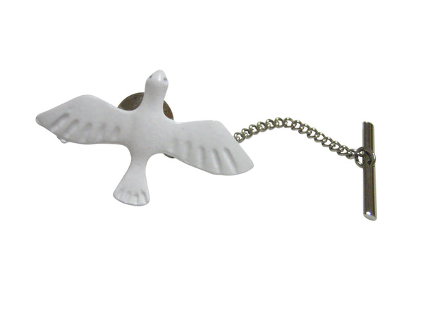 White Dove Bird Pendant Tie Tack