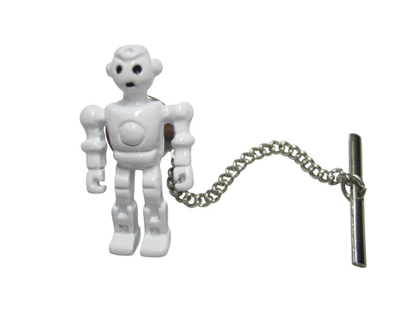 White Full Creepy Robot Tie Tack